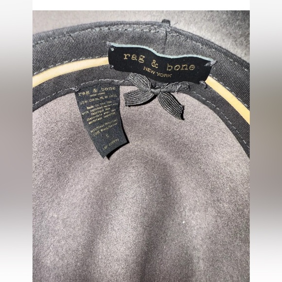 Rag & Bone Floppy Brim Wool Fedora Hat Taupe Gray LARGE $250 - Picture 6 of 6